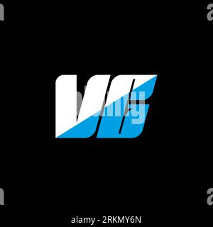 VG letter logo design on black background. VG creative initials letter logo concept. VG icon design. VG white and blue letter icon design on black bac Stock Vector