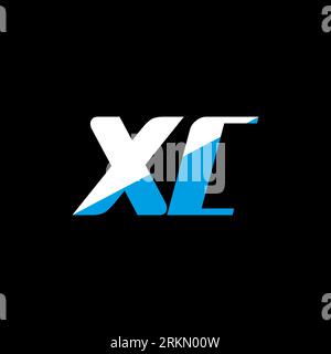 XC letter logo design on black background. XC creative initials letter logo concept. XC icon design. XC white and blue letter icon design on black bac Stock Vector