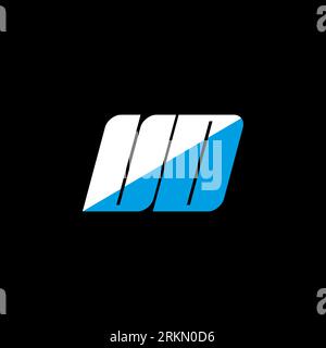 UD letter logo design on black background. UD creative initials letter logo concept. UD icon design. UD white and blue letter icon design on black bac Stock Vector
