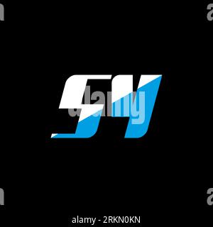 SY letter logo design on black background. SY creative initials letter logo concept. SY icon design. SY white and blue letter icon design on black bac Stock Vector