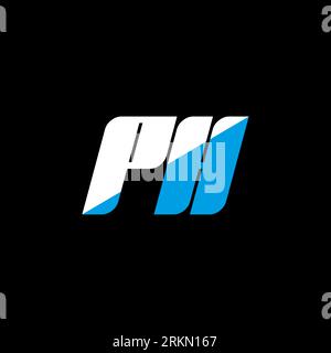PH letter logo design on black background. PH creative initials letter logo concept. PH icon design. PH white and blue letter icon design on black bac Stock Vector