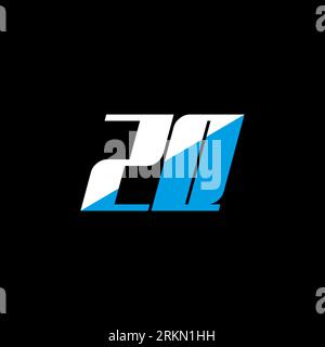 ZQ letter logo design on black background. ZQ creative initials letter logo concept. ZQ icon design. ZQ white and blue letter icon design on black bac Stock Vector