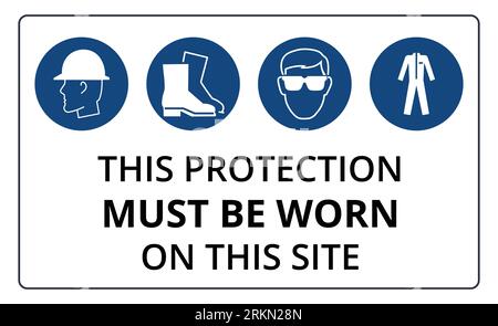 Protection Must be Worn Symbol Stock Vector