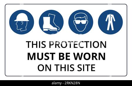 Protection Must be Worn Symbol. Vector illustration Stock Vector