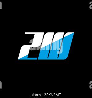 ZW letter logo design on black background. ZW creative initials letter logo concept. ZW icon design. ZW white and blue letter icon design on black bac Stock Vector