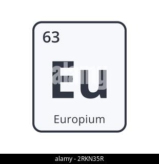 Europium Chemical Symbol.  Stock Vector