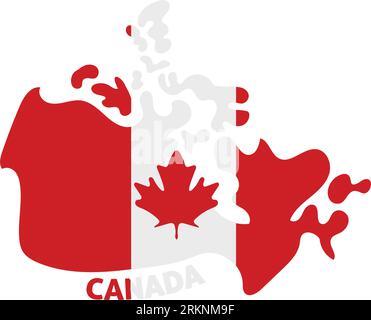 map with canadian flag emblem icon vector illustration design Stock ...