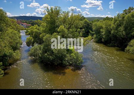 distributary of the Fulda River, Germany, Lower Saxony, Hannoversch Muenden Stock Photo