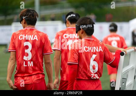 Birmingham, UK. 25th Aug, 2023. Argentina win the IBSA Blind Football World Cup final 2 - 0 on penalties against China at Birmingham University, 25th August, 2023. Credit: Peter Lopeman/Alamy Live News Stock Photo