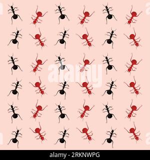 Seamless pattern background with ant insect icons Vector Stock Vector