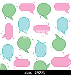 Seamless pattern with pixelated comic speech bubble chats Vector Stock Vector