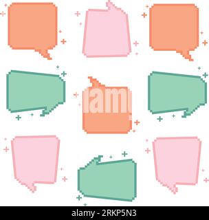 Seamless pattern with pixelated comic speech bubble chats Vector Stock Vector
