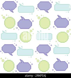 Seamless pattern with pixelated comic speech bubble chats Vector Stock Vector