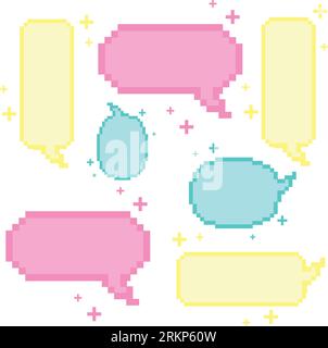 Seamless pattern with pixelated comic speech bubble chats Vector Stock Vector