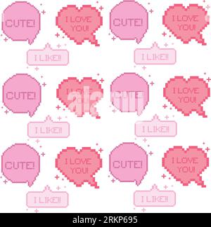 Seamless pattern with pixelated comic speech bubble chats Vector Stock Vector