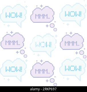 Seamless pattern with pixelated comic speech bubble chats Vector Stock Vector