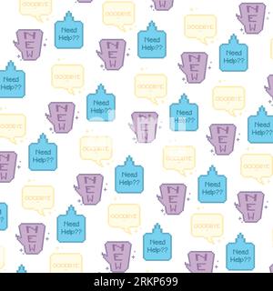 Seamless pattern with pixelated comic speech bubble chats Vector Stock Vector