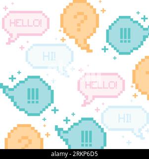 Seamless pattern with pixelated comic speech bubble chats Vector Stock Vector