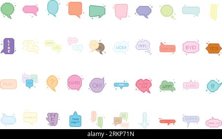 Set of pixelated comic speech bubble chats Vector Stock Vector