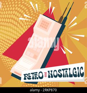 Isolated mobile phone Nostalgic retro background Vector Stock Vector ...