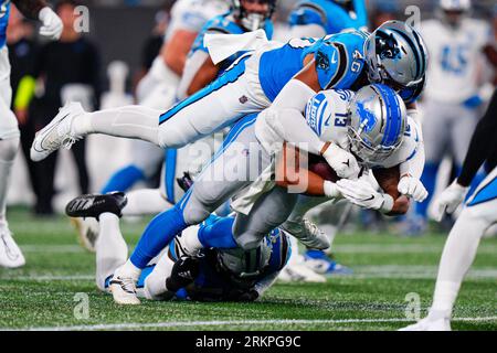 Carolina Panthers cornerback Herb Miller (36) lines up on defense during an NFL  preseason football game against the Detroit Lions, Friday, Aug. 25, 2023,  in Charlotte, N.C. (AP Photo/Brian Westerholt Stock Photo - Alamy