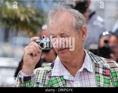 120516 -- CANNES, May 16, 2012 Xinhua -- US actor Bill Murray poses during the photocall of Moonrise Kingdom at the 65th Cannes film festival in Cannes, southern France, May 16, 2012. The festival kicked off here on Wednesday. Xinhua/Gao Jing FRANCE-CANNES-FILM FESTIVAL-PHOTOCALL-MOONRISE KINGDOM PUBLICATIONxNOTxINxCHN Stock Photo