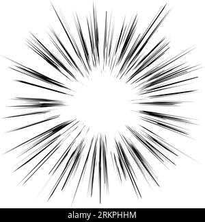 A monochrome explosion effect. Square background illustration material with cartoon effect lines drawn. Stock Vector