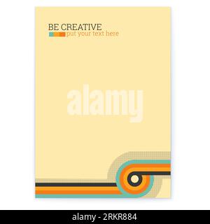 Abstract pattern with halftone effect. Lines in vintage 70s style. Stock Vector