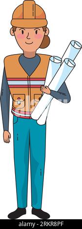 USA labor day woman engineer Stock Vector