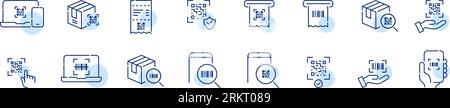 Barcode and qr code reading applications. Print on receipt, delivery tracking, secure links. Pixel perfect icon Stock Vector