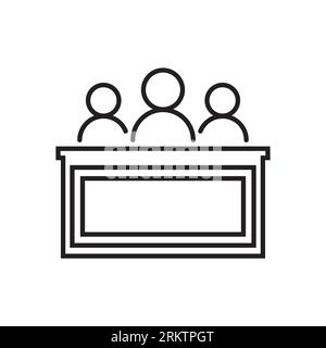 Jury thin line icon, court and law, tribunal sign, vector graphics, a linear pattern on a white background. Stock Vector