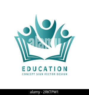 Teamwork book logo education Stock Vector