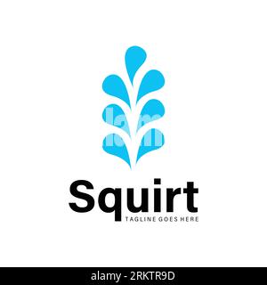 Water squirt fountain logo icon vector template. Stock Vector