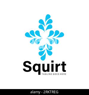 Water squirt fountain logo icon vector template. Stock Vector