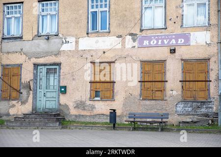 Abandoned old building in a small town in southeastern part of Estonia, Europe Stock Photo