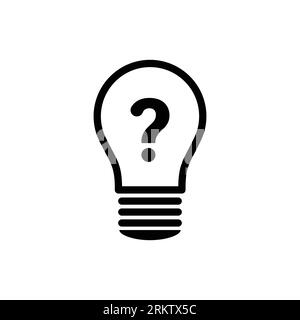 bulb lamp with question mark inside - hint symbol icon vector Stock Vector
