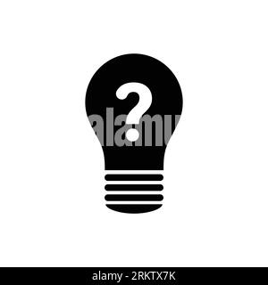 bulb lamp with question mark inside - hint symbol icon vector Stock Vector