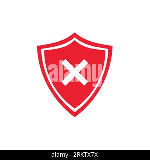 Shield icon in flat style. Vector illustration. Stock Vector