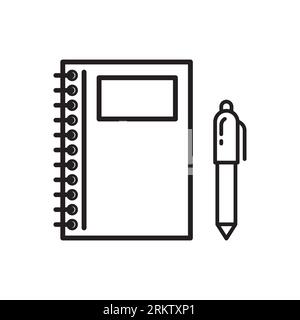 note book and ballpoint icon vector Stock Vector