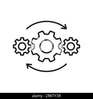 Operation line icon design. Process icon in modern line style design. Vector illustration. Stock Vector