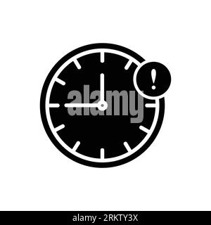 Time delay icon in trendy silhouette style design. Vector illustration isolated on white background. Stock Vector