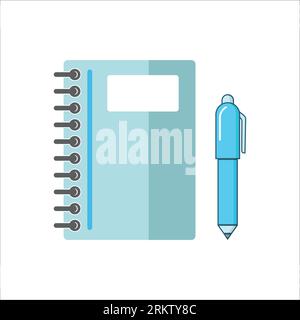note book and ballpoint icon vector Stock Vector
