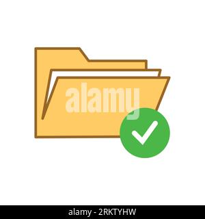 folder with check mark icon vector Stock Vector