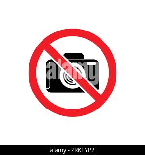 No photographing sign icon, vector illustration. Flat design style Stock Vector