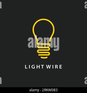 light bulb line vector logo template art eco energy electricity concept idea Stock Vector