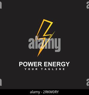 Power lightning logo vector design Stock Vector