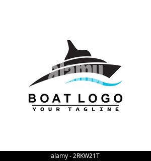 Boat Logo Design Template Vector Graphic Branding Element. Stock Vector