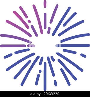 Fireworks vector icon. Flat illustration of fireworks for web design Stock Vector