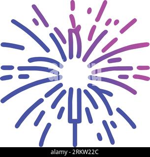Fireworks vector icon. Flat illustration of fireworks for web design Stock Vector