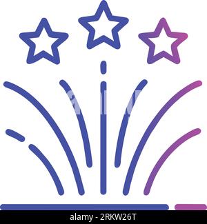 Fireworks vector icon. Flat illustration of fireworks for web design Stock Vector